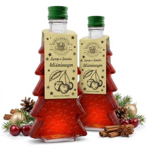 Zestaw 20 syropów o smaku wiśniowym w choinkach 250 ml – prezenty dla kontrahentów