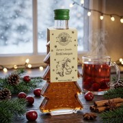 Zestaw 10 syropów o smaku imbirowym w butelkach choinkach 250 ml w serca – herbata lampki