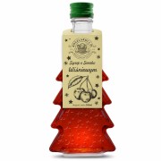 Zestaw 10 syropów o smaku wiśniowym w butelkach choinkach 250 ml w gwiazdki – zdjęcie produktowe