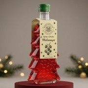Syrop o smaku malinowym w szklanej butelce choince 250 ml w serca – podium czerwone