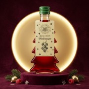 Syrop o smaku malinowym w gładkiej szklanej butelce choince 250 ml – złoty krąg