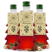 Syrop o smaku malinowym w gładkiej szklanej butelce choince 250 ml – trzy butelki szyszki