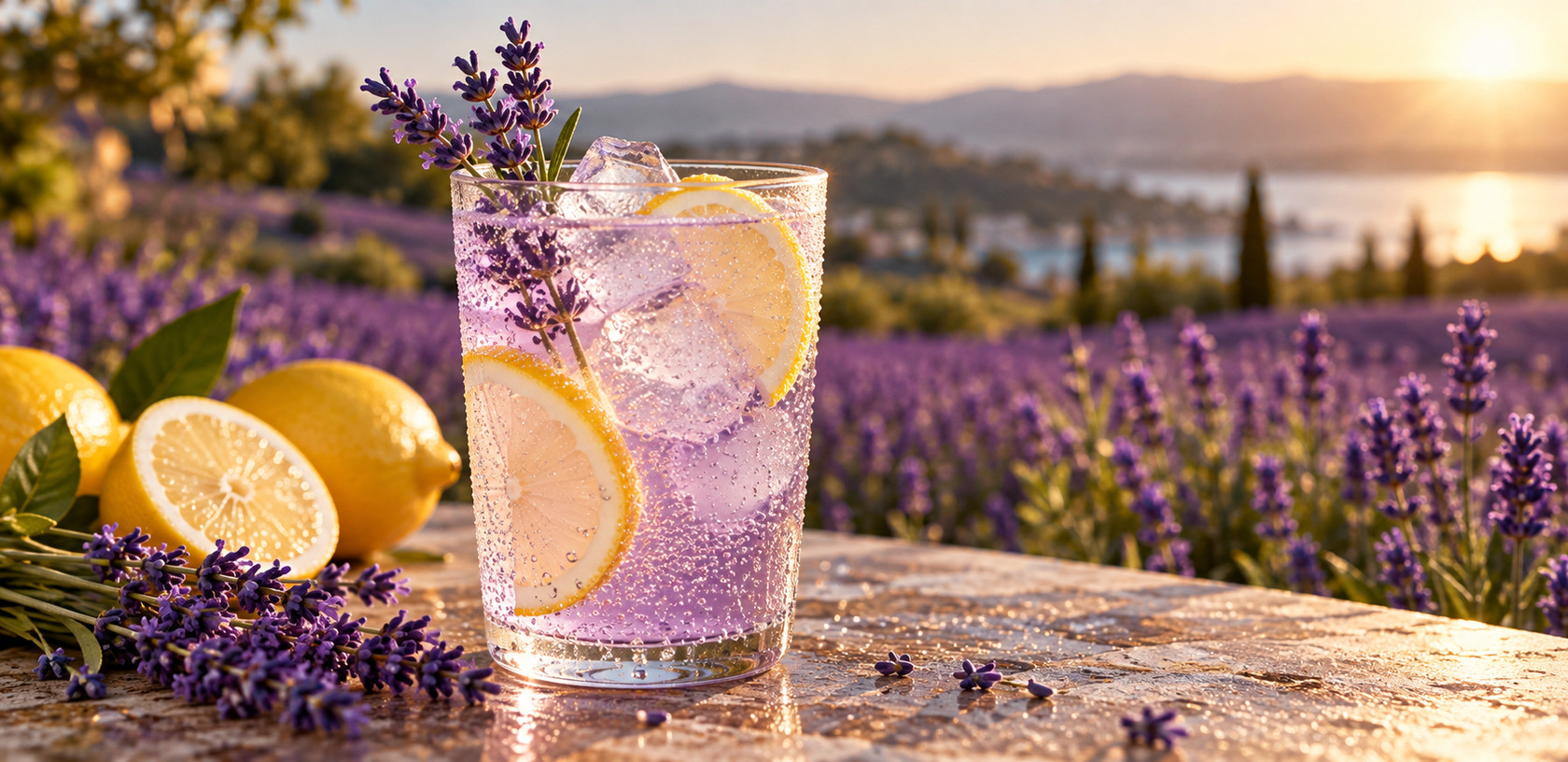 Lemoniada lawendowa na letnim stole